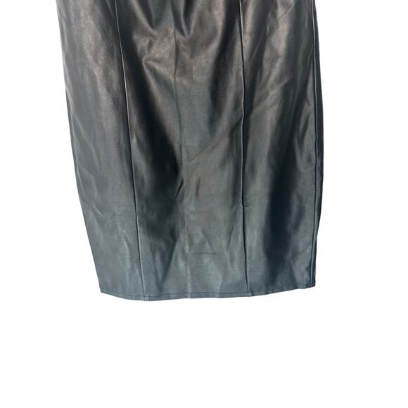 Venus Black Faux Leather Off the Shoulder Ruffle Party‎ Mini Dress Size 12 - Picture 4 of 10